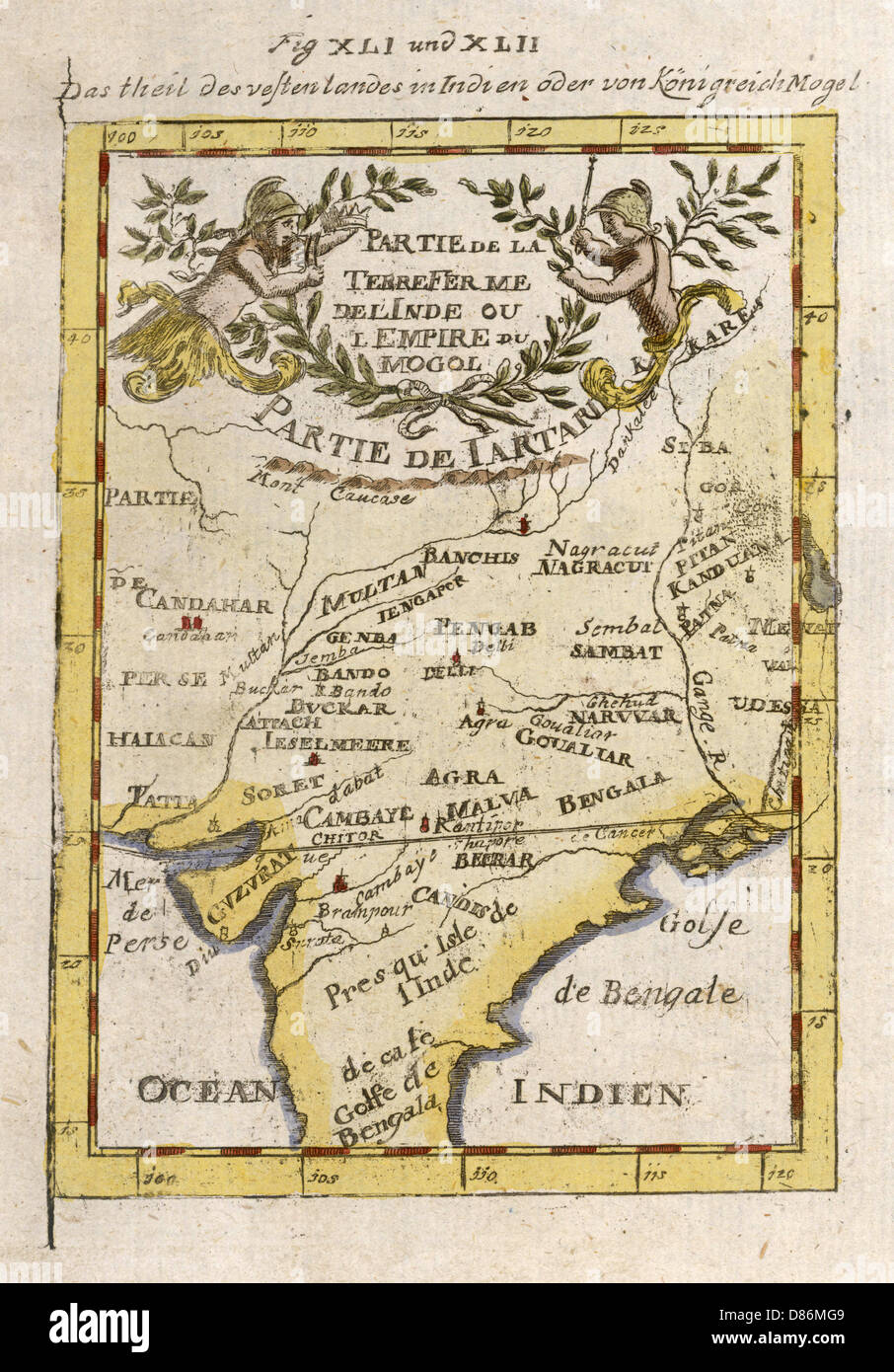 MAPPE, ASIA, INDIA 1719 Foto Stock