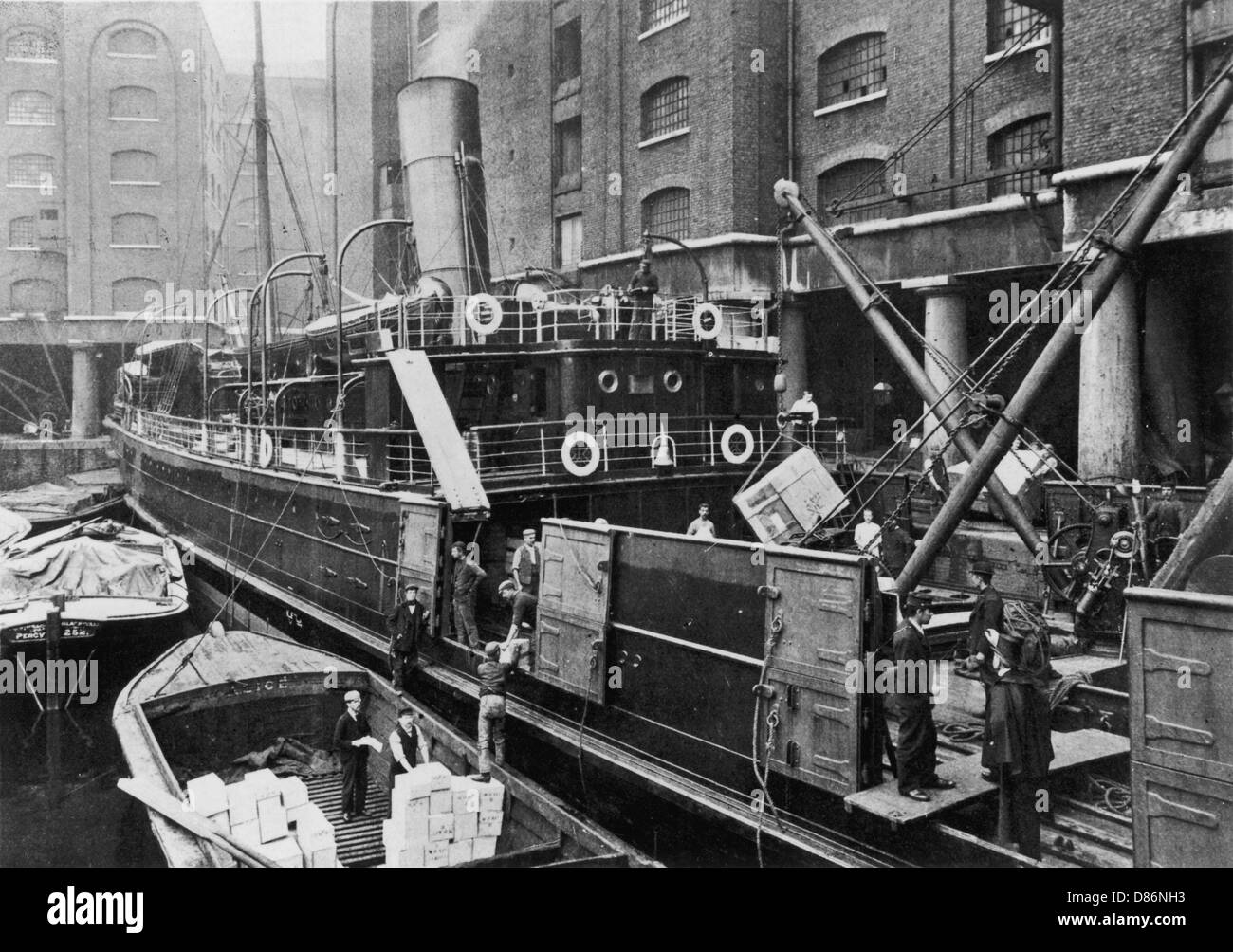 Docks londinesi 1900 Foto Stock