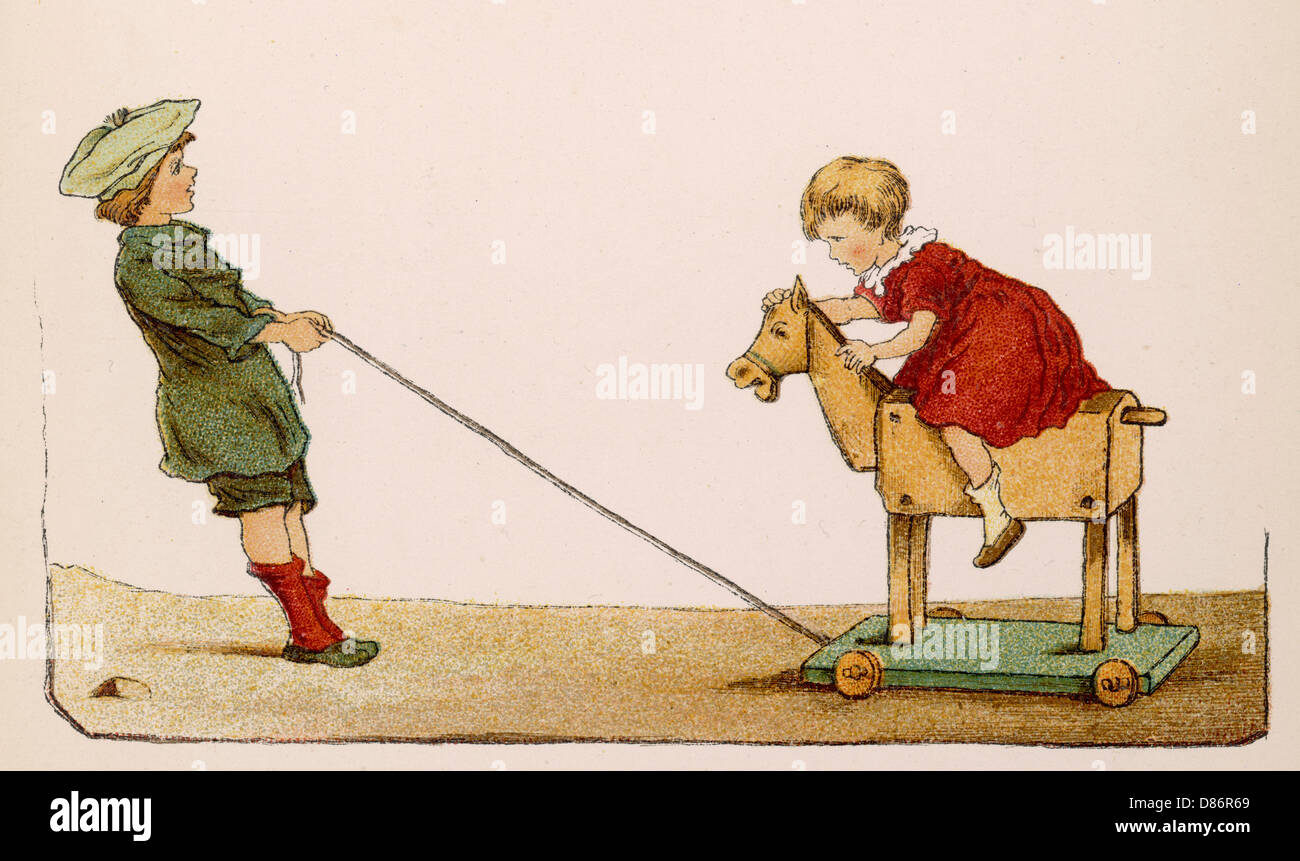 Cavallo a dondolo, 1880 Foto Stock