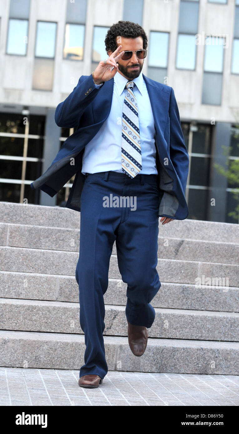 Bradley Cooper riprese sulla posizione dell' American Hustle'. New York, 17.05.2013 Foto Stock