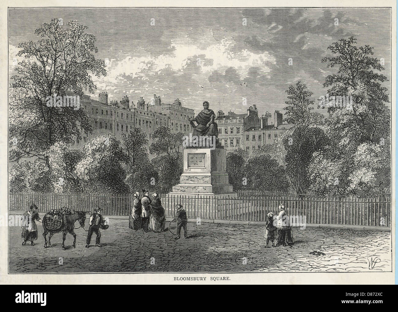 Bloomsbury Square, Londra - circa 1870 Foto Stock