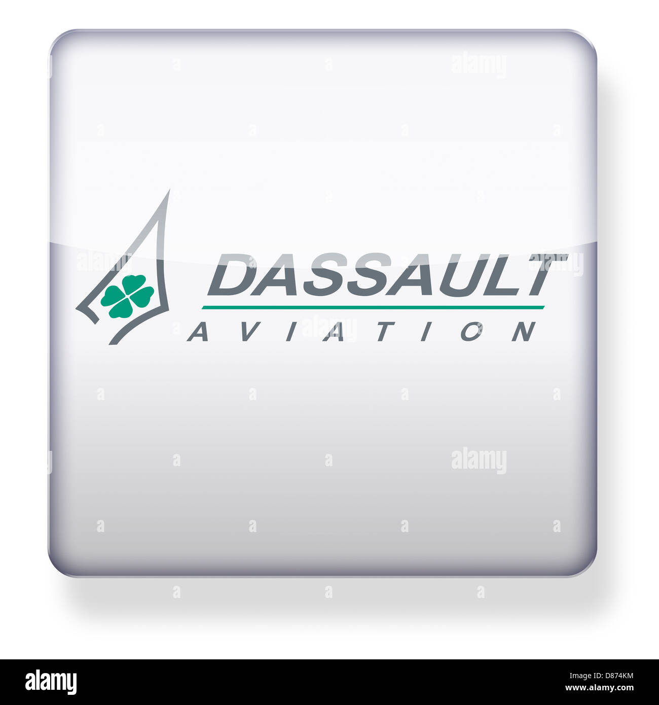 Dassault Aviation logo come l'icona di un'app. Percorso di clipping incluso. Foto Stock