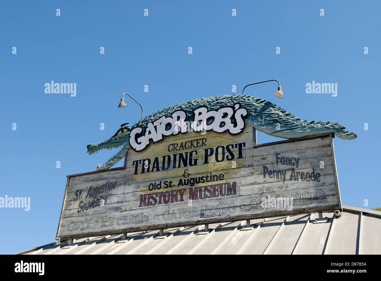 Gator Bob's Trading Post segno sant'Agostino Florida USA. Foto Stock