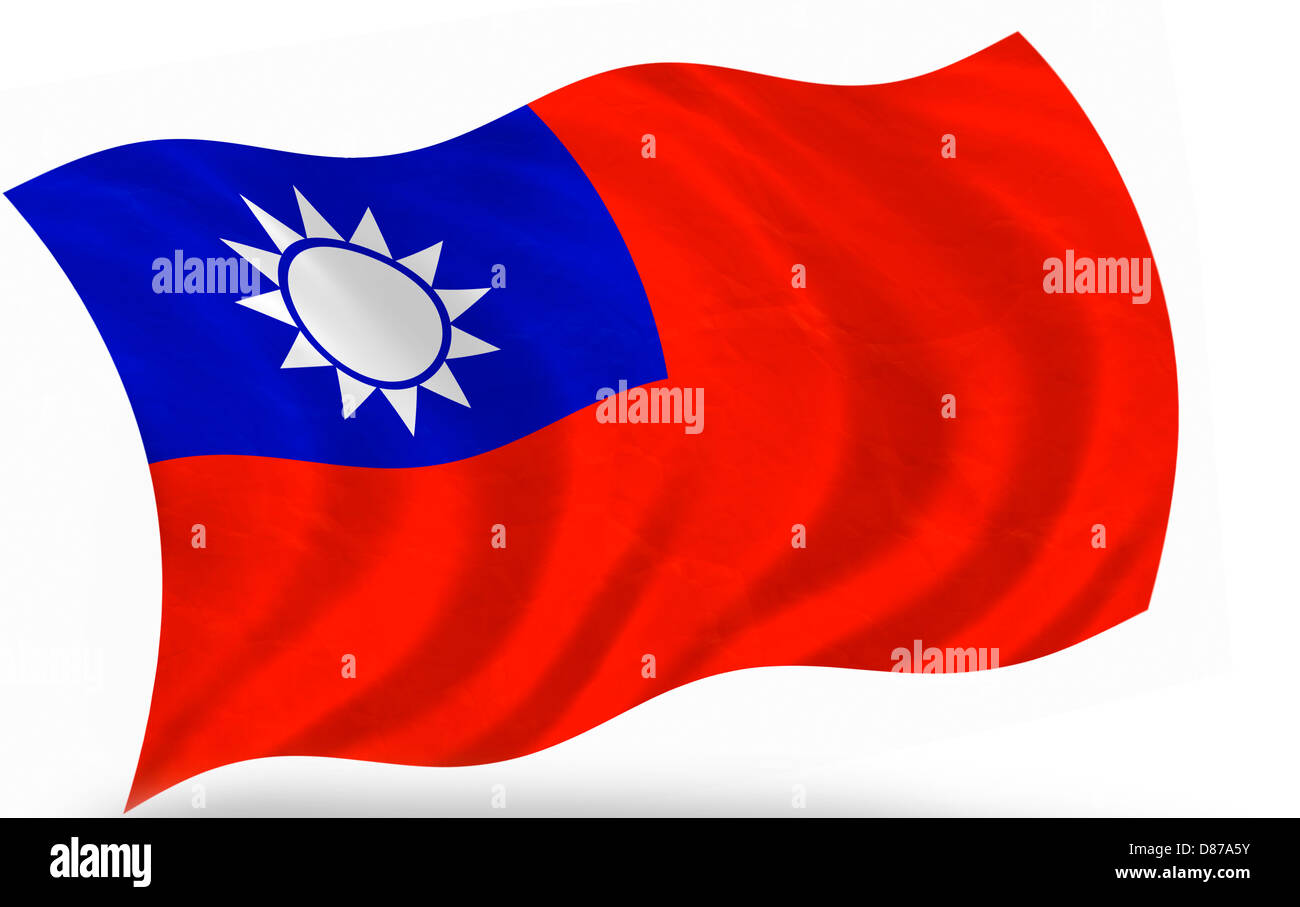 Bandiera di Taiwan, isolato Foto Stock