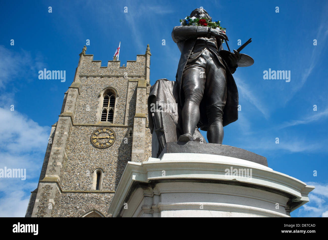 Thomas Gaunsborough statua Sudbury Suffolk REGNO UNITO Foto Stock