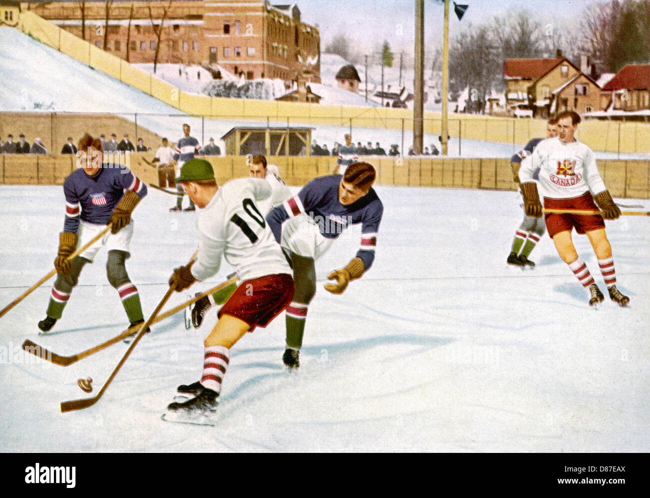 Giochi olimpici invernali - Lago Placid - 1932 - Hockey su ghiaccio Foto Stock