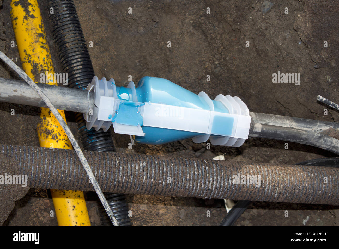 L'Europa, in Germania, in Renania Palatinato, linea elettrica per edilizia Foto Stock