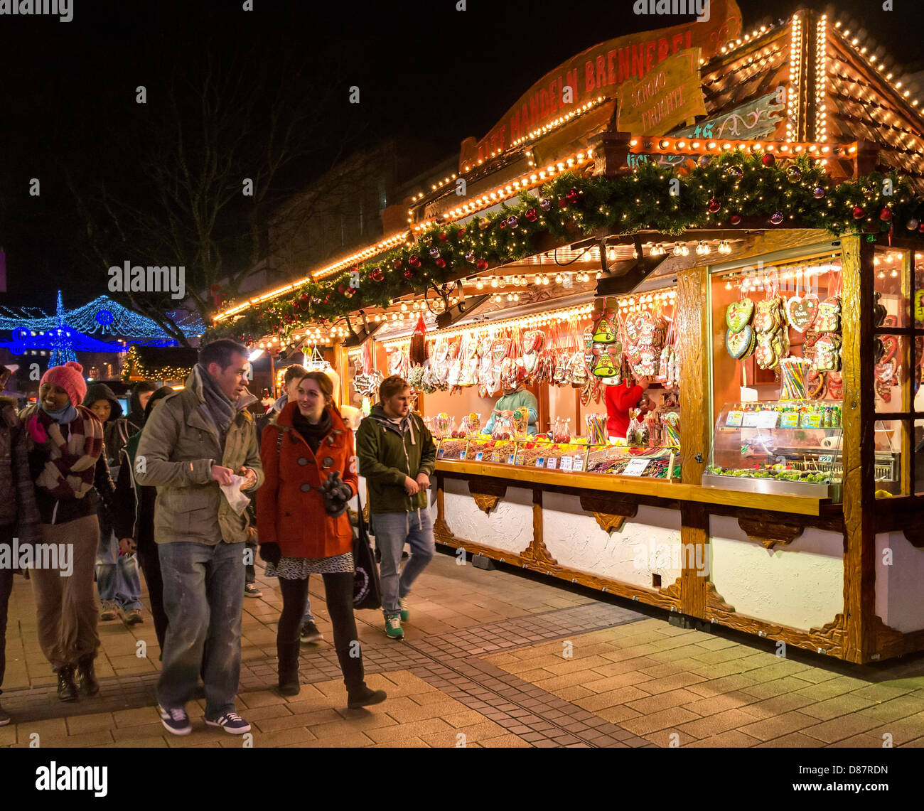 Mercatino di Natale nel centro città di Bristol, Inghilterra, Regno Unito Foto Stock