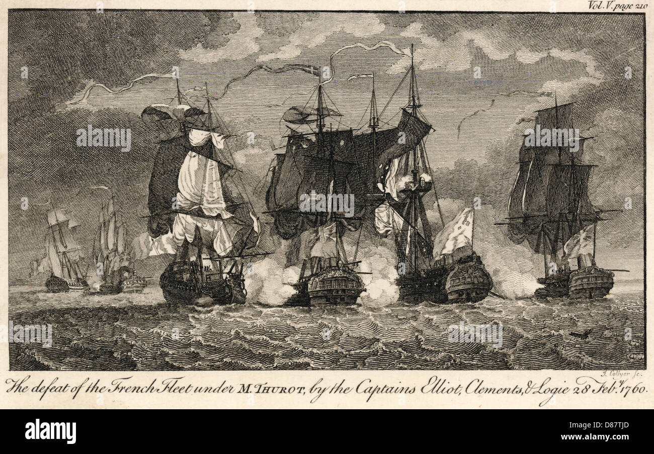 BATTAGLIA NAVALE 1760 Foto Stock
