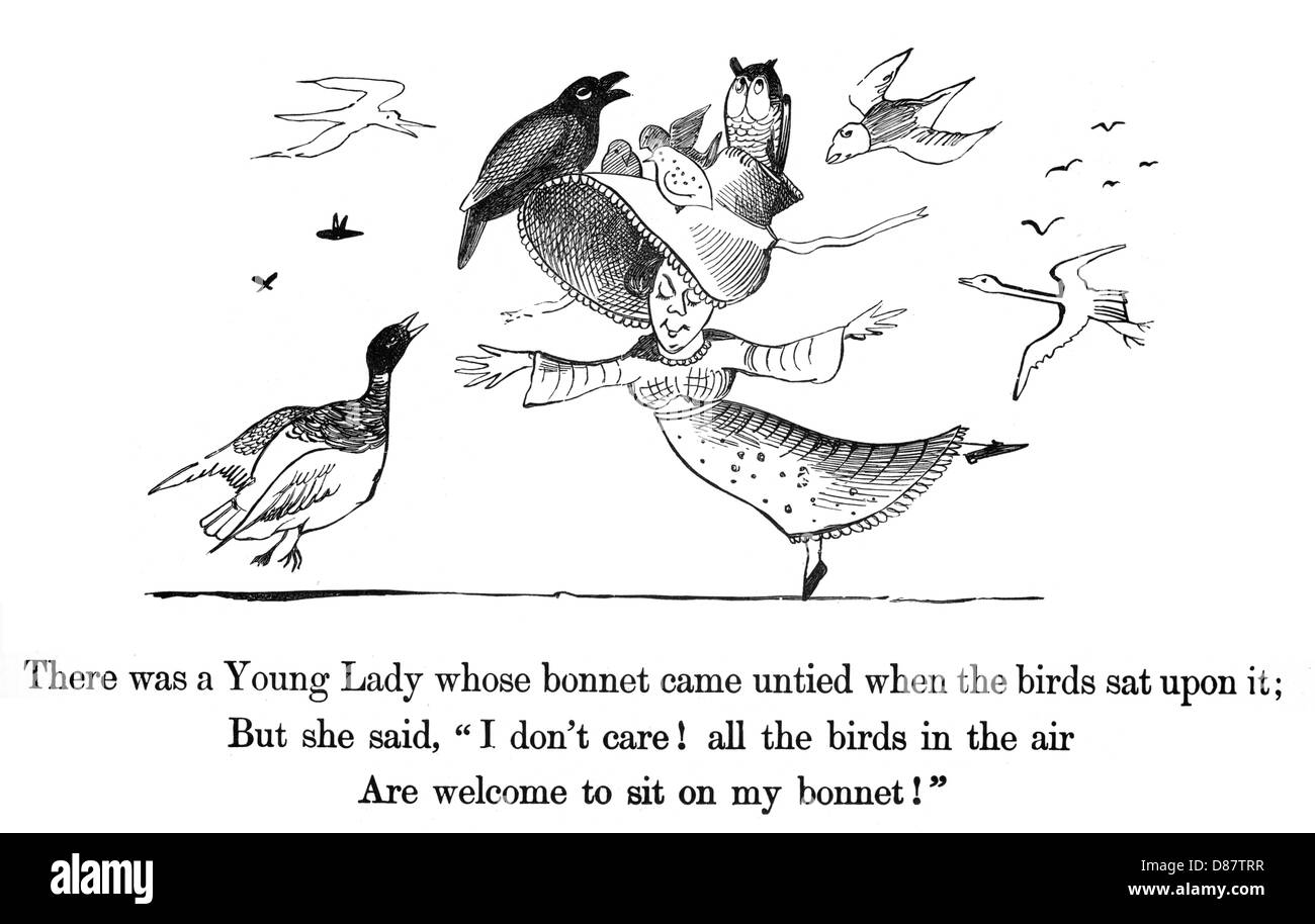 Giovane Signora di cui il cofano, Edward Lear Foto Stock