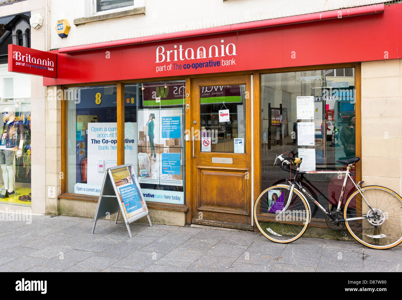 Britannia building society - parte di Co-op filiale di banca, England, Regno Unito Foto Stock