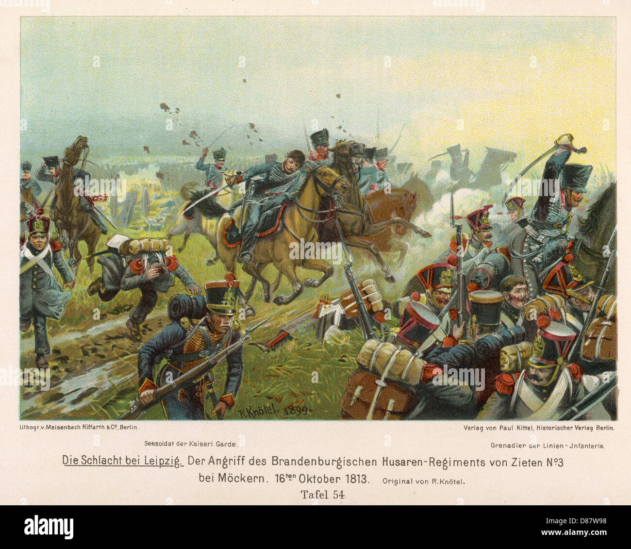SCENA DI BATTAGLIA 1813 Foto Stock