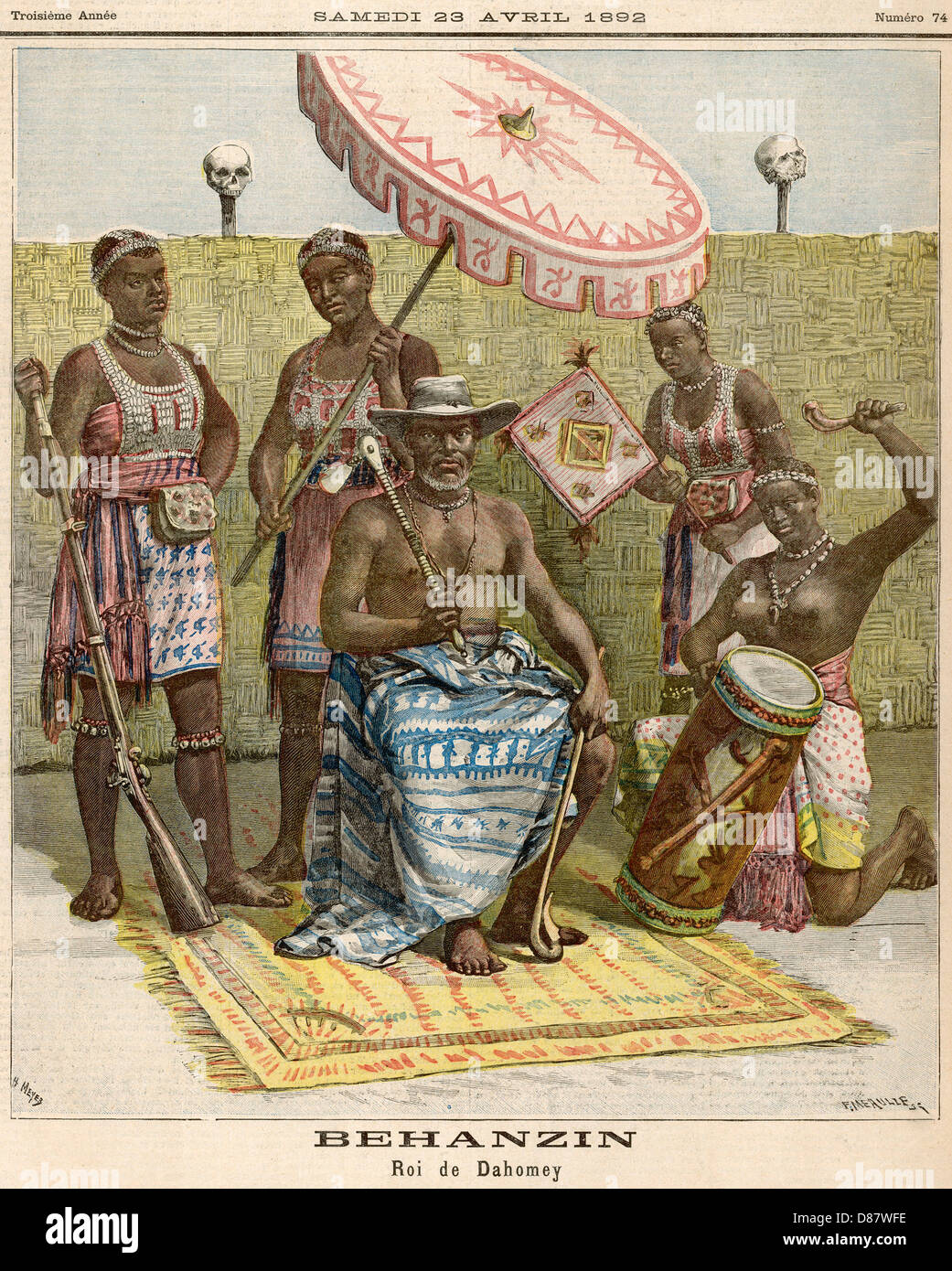 Regno di Dahomey. Re Behanzin Foto Stock