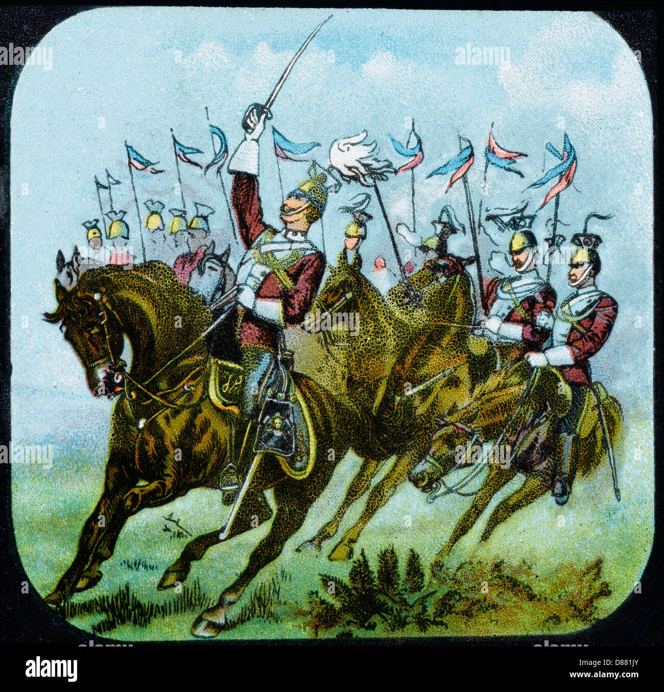 CARICA DI CAVALLERIA/LANTERNA Foto Stock