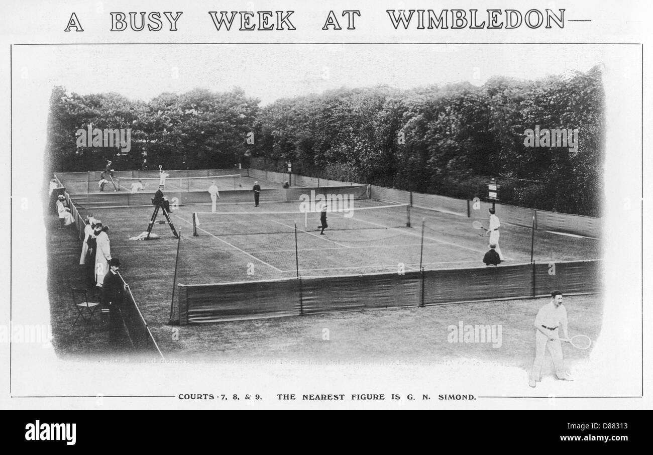 Campi da tennis Wimbledon 7,8 e 9 Foto Stock