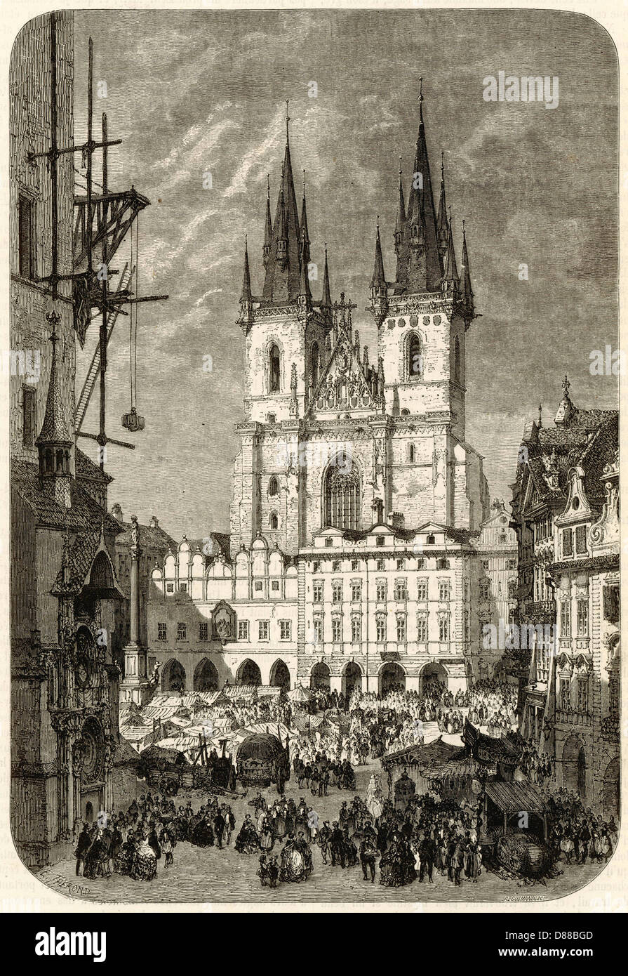 PRAGA/CHIESA DI TYN 1859 Foto Stock