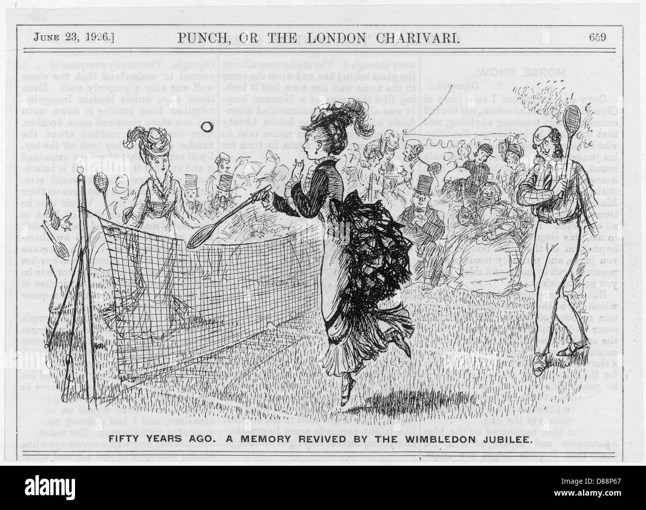 Tennis in erba - Punch - 1883 Foto Stock