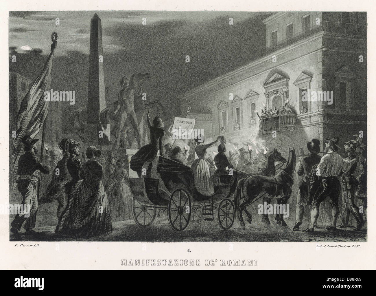 1848/PROTESTA ANTI-PAPALE Foto Stock