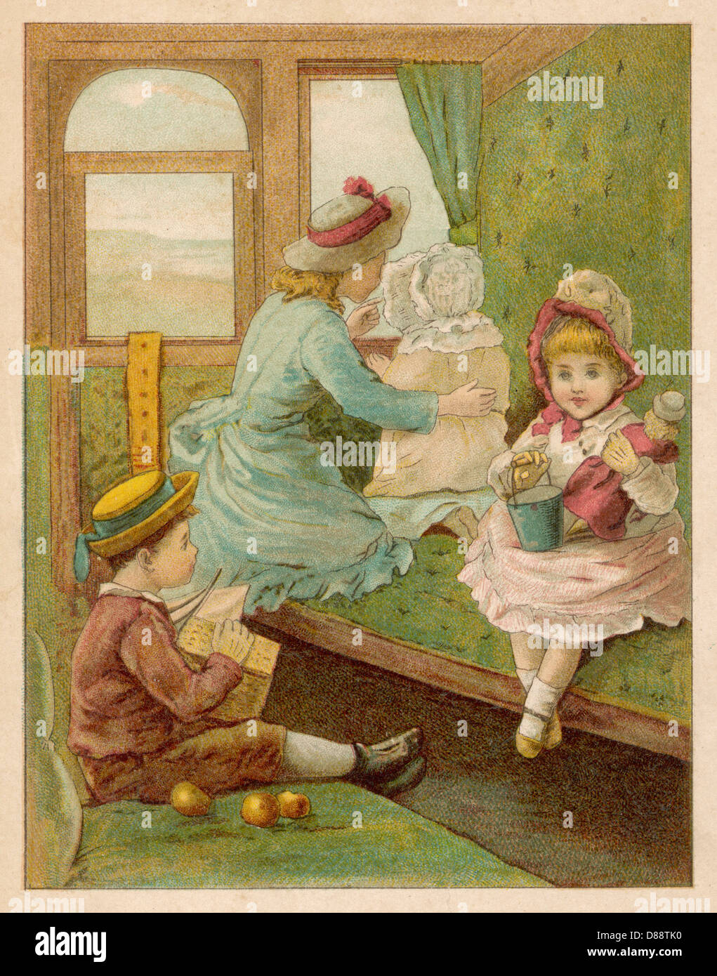 Bambini - in viaggio - 1880 Foto Stock