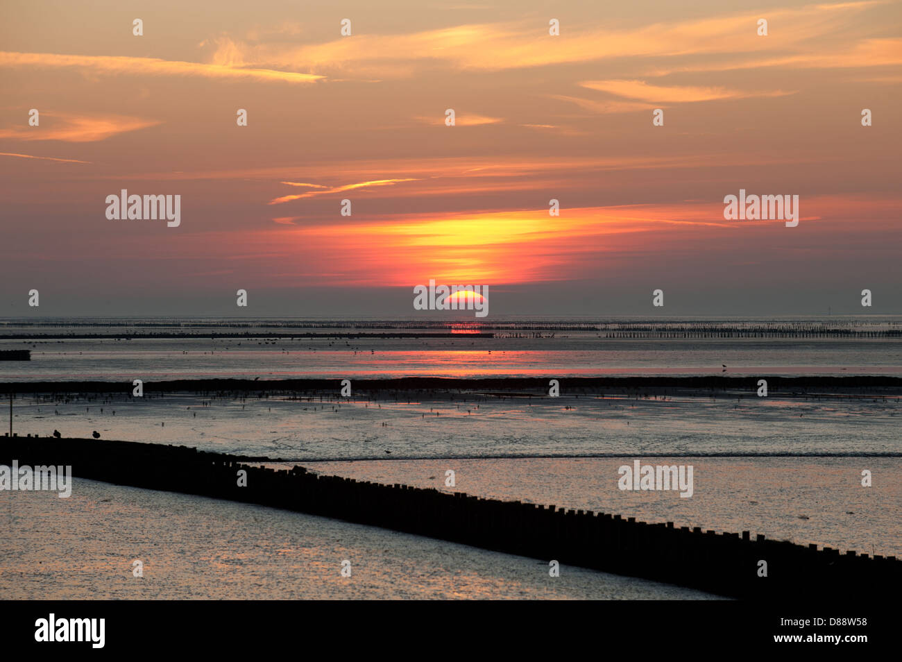 Zonsondergang op het borra Foto Stock