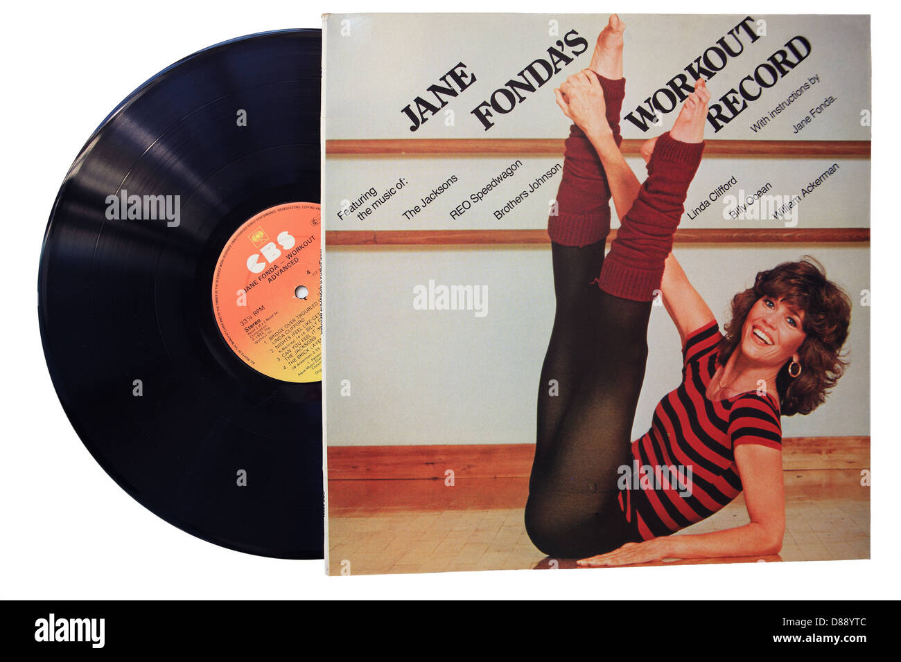 Jane Fonda Allenamento Registrazione LP Foto Stock