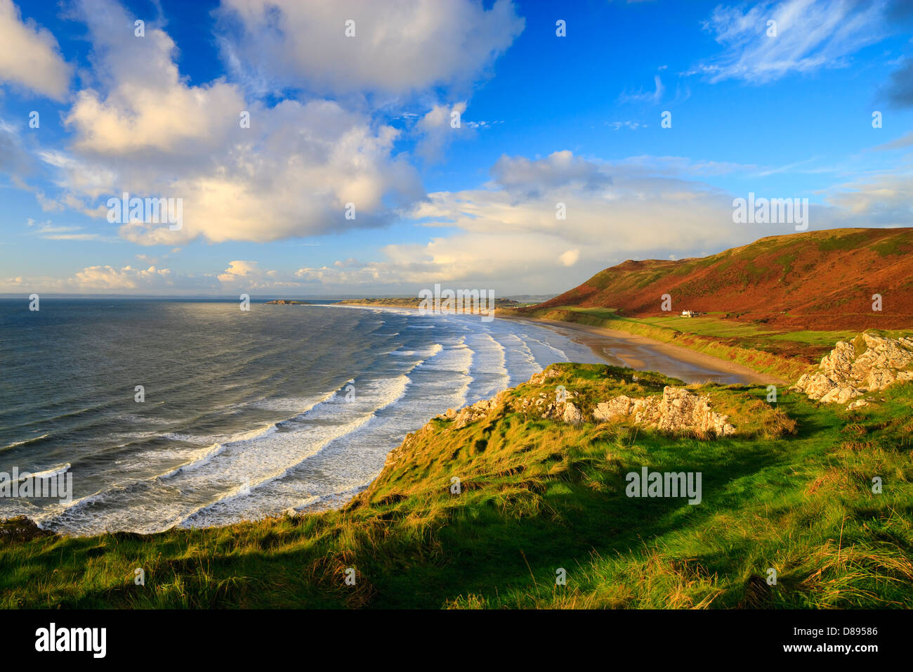 Rhossili Bay Gower Swansea Galles Foto Stock