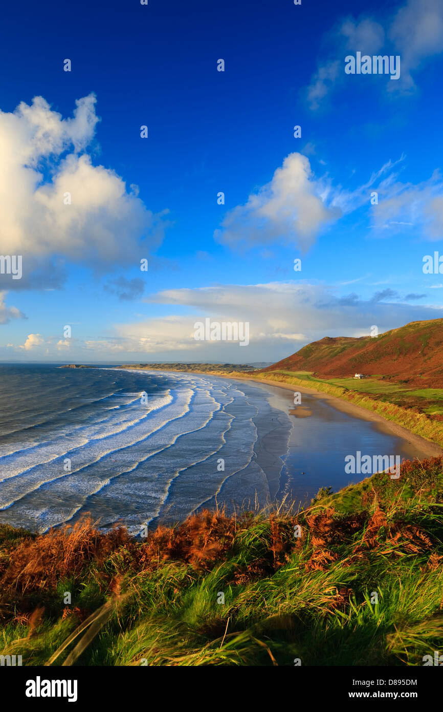 Rhossili Bay Gower Swansea Galles Foto Stock