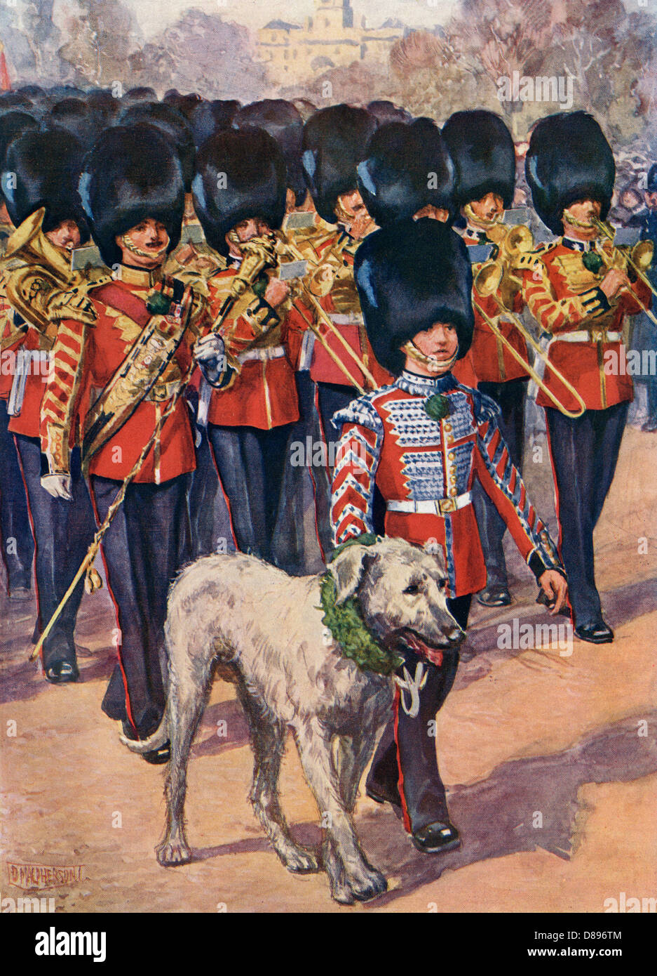 GUARDIE IRLANDESI E MASCOTTE Foto Stock