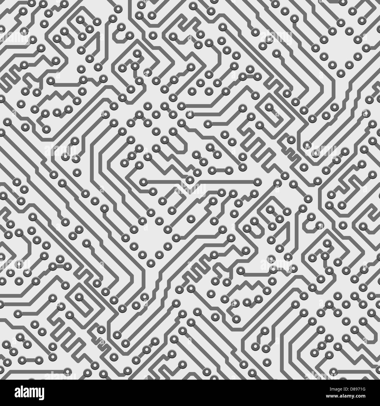 Scheda di circuito calcolatore sfondo senza giunture - schema elettronico Foto Stock