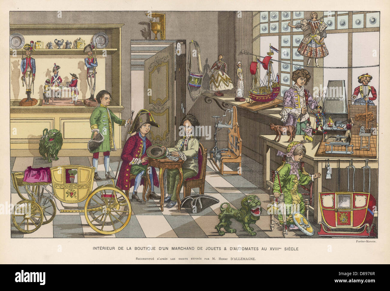 Negozio di giocattoli francesi - 18th ° secolo Foto Stock