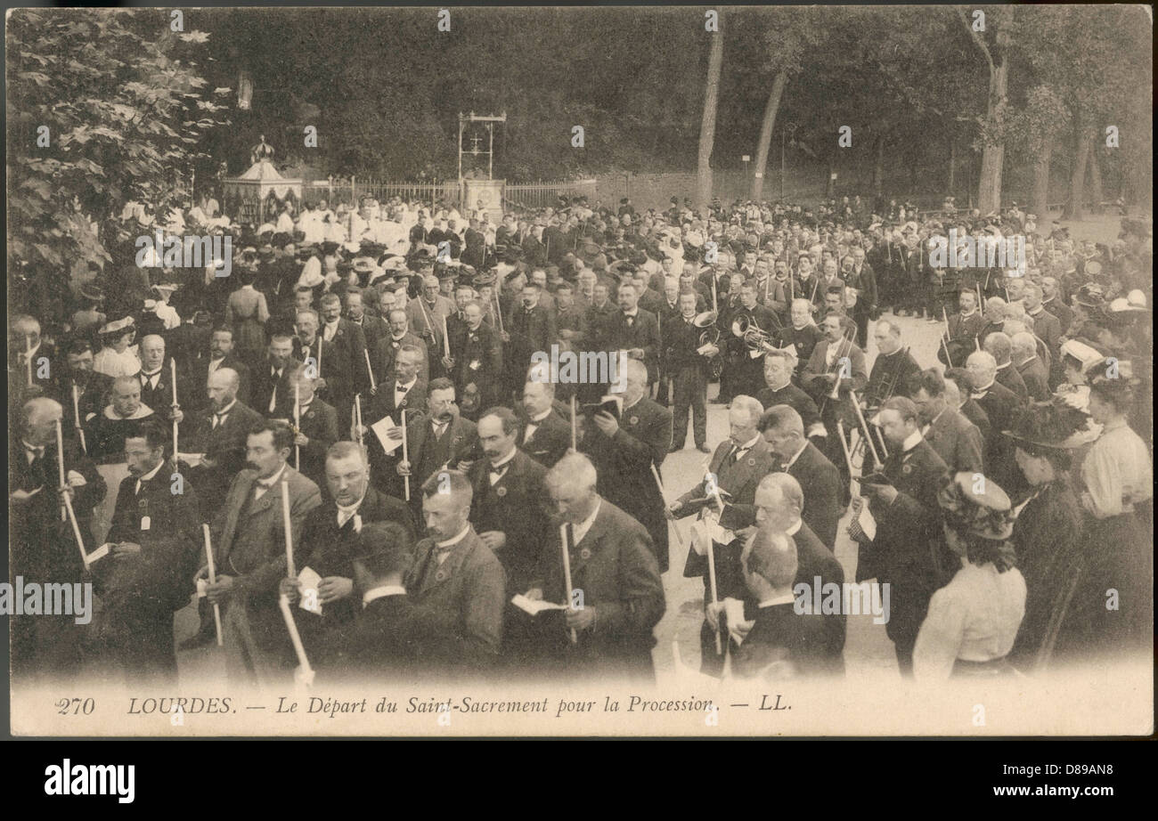 PELLEGRINI A LOURDES Foto Stock