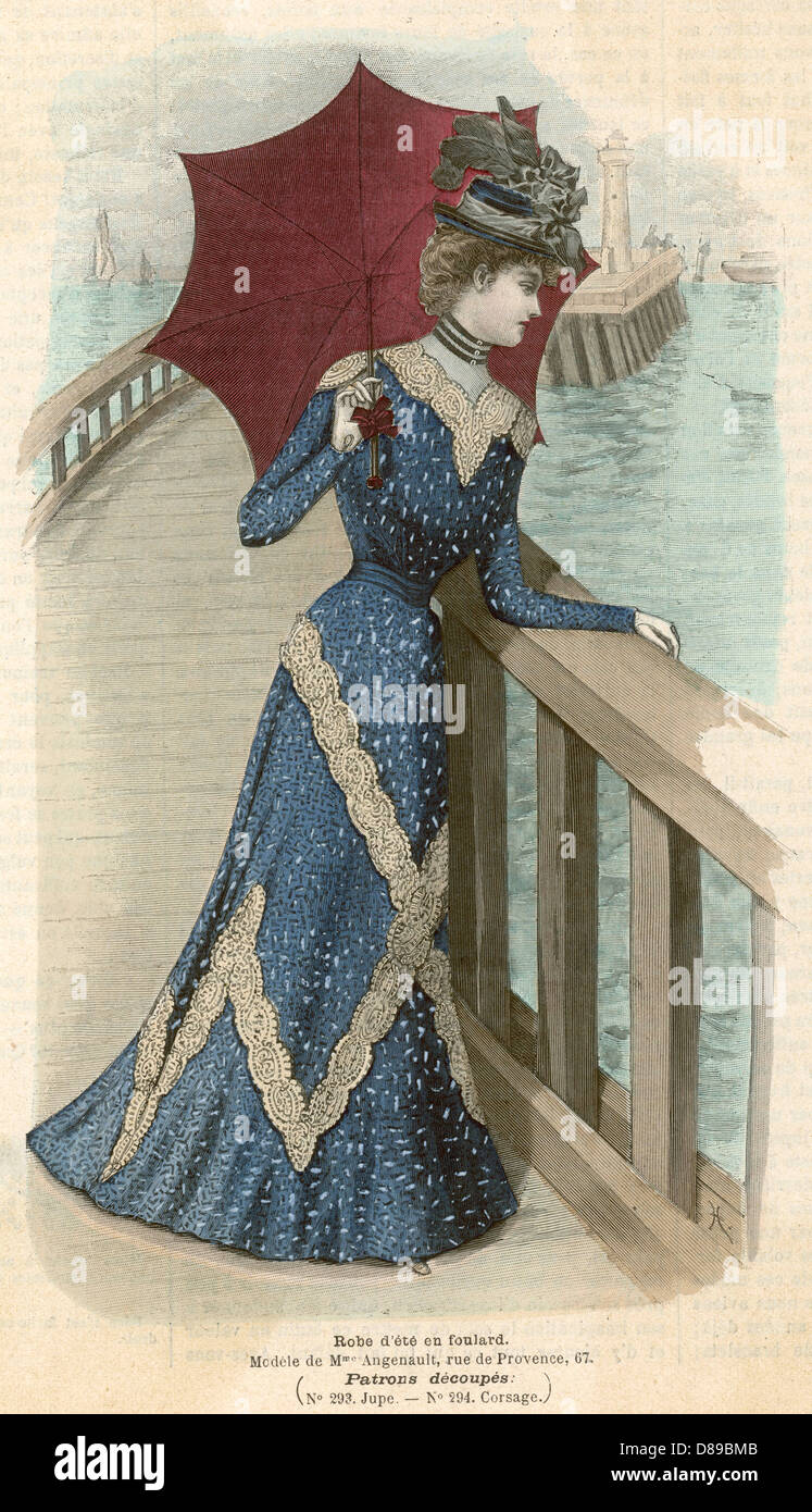 Blu - Abito in pizzo 1899 Foto Stock