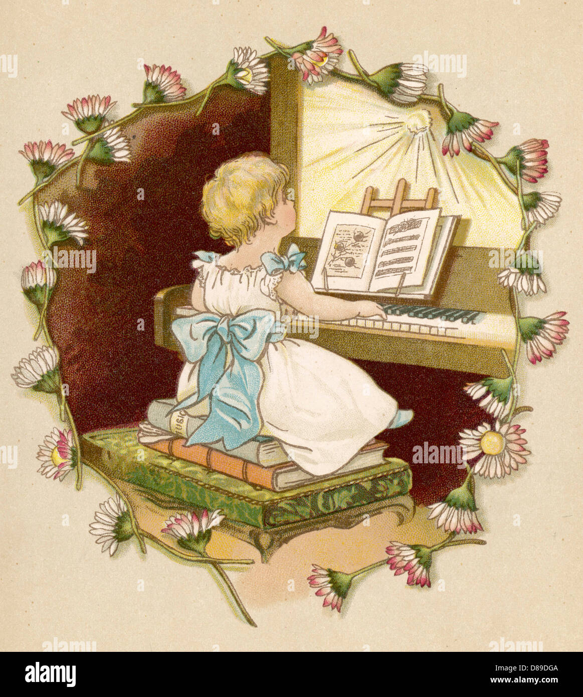 RAGAZZA ALLA TASTIERA 1886 Foto Stock