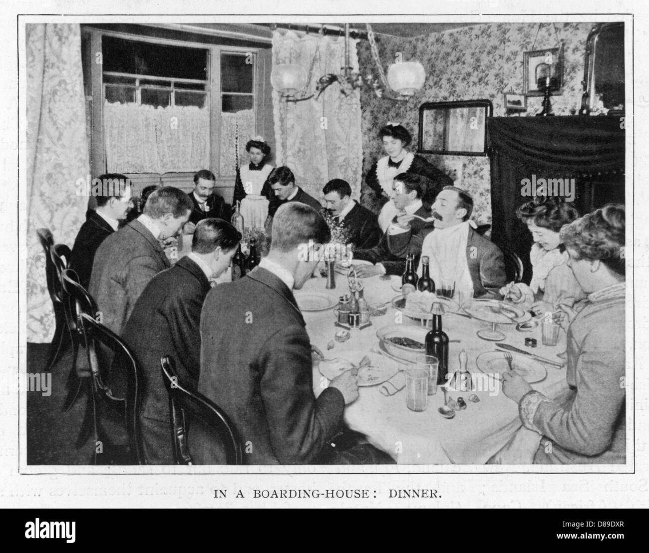 Casa di imbarco cena Foto Stock