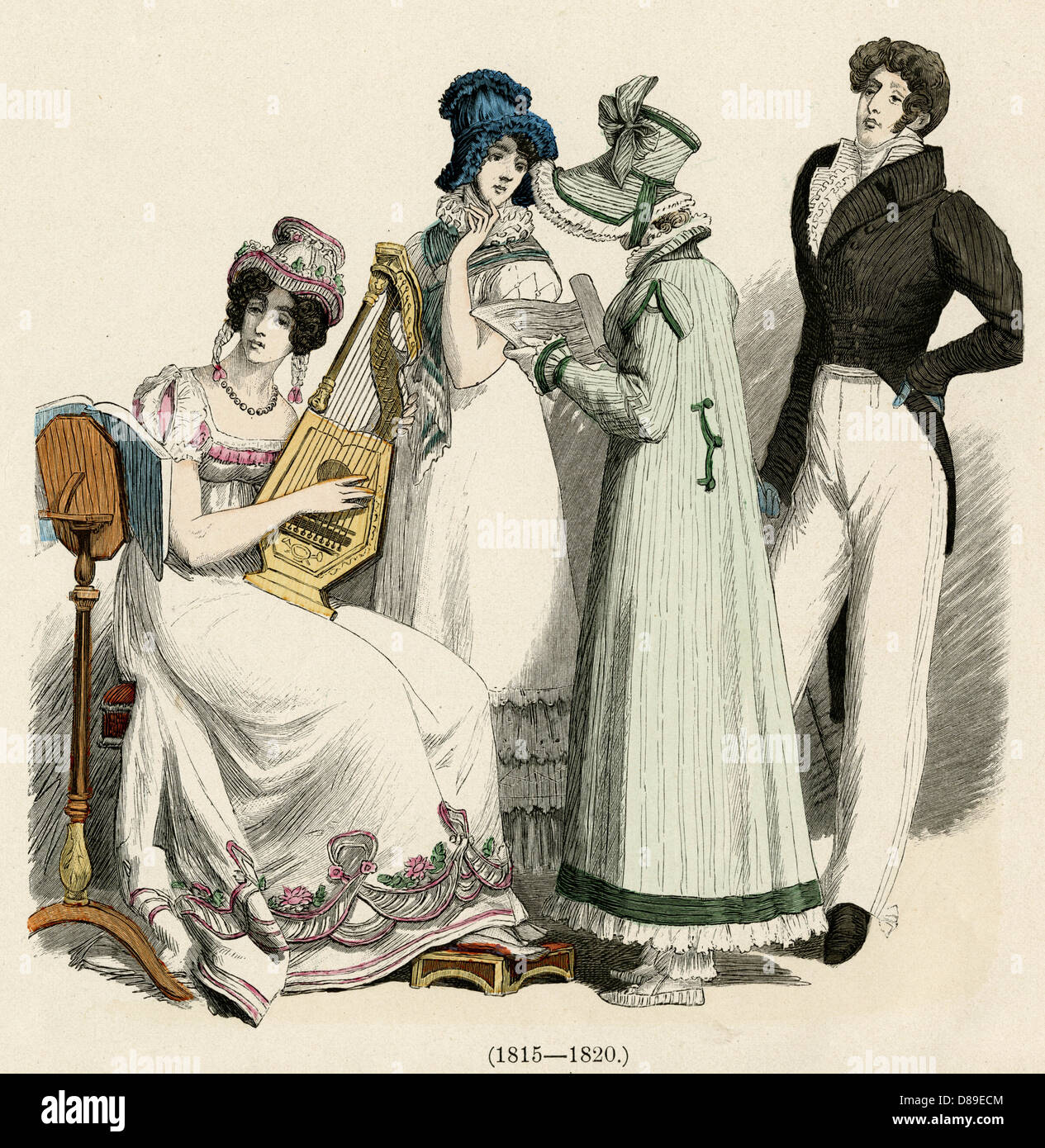 COSTUME PER 1815-1820 Foto Stock