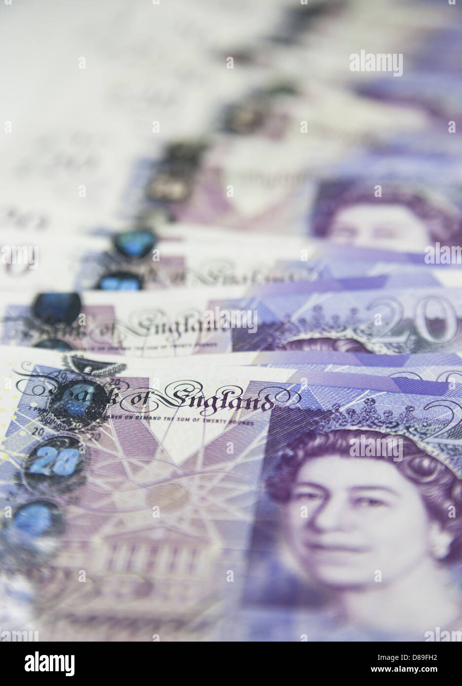 Venti pound note dalla banca d'Inghilterra. Foto Stock