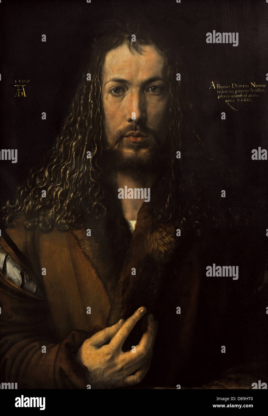 Albrecht Durer ((1471 - 1528), pittore tedesco. Autoritratto (1500). Alte Pinakothek. Monaco di Baviera. Germania. Foto Stock