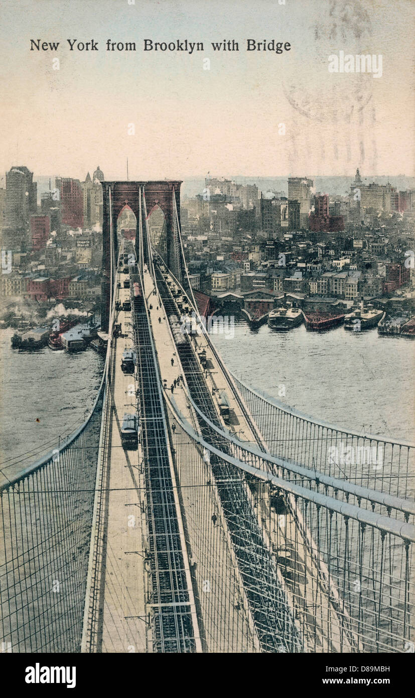 Ponte di Brooklyn NY Foto Stock
