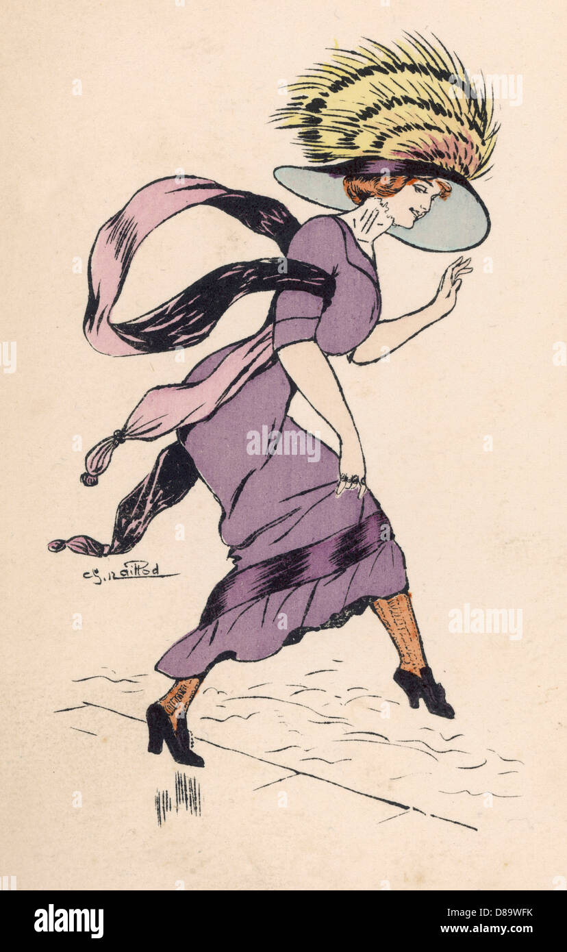 Donna alla moda 1911 Foto Stock