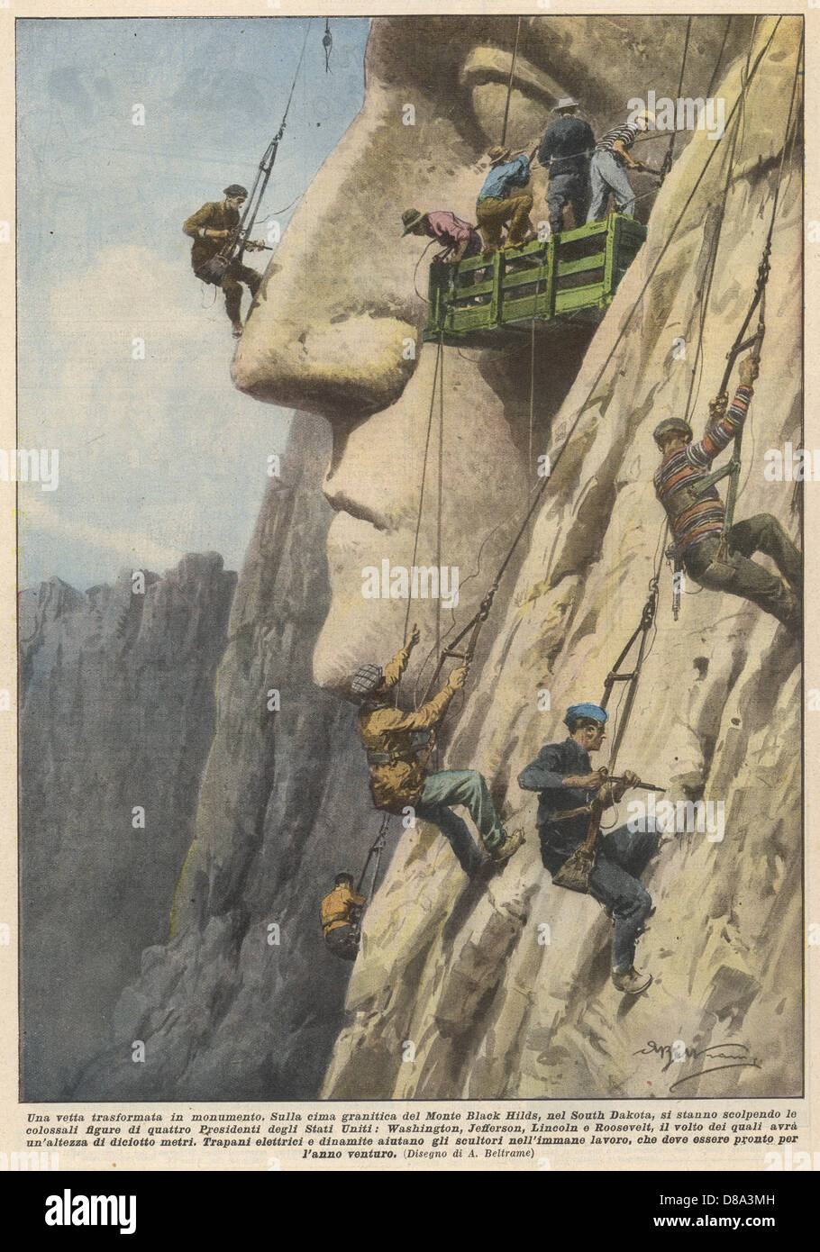 MONTE RUSHMORE SCOLPITO Foto Stock