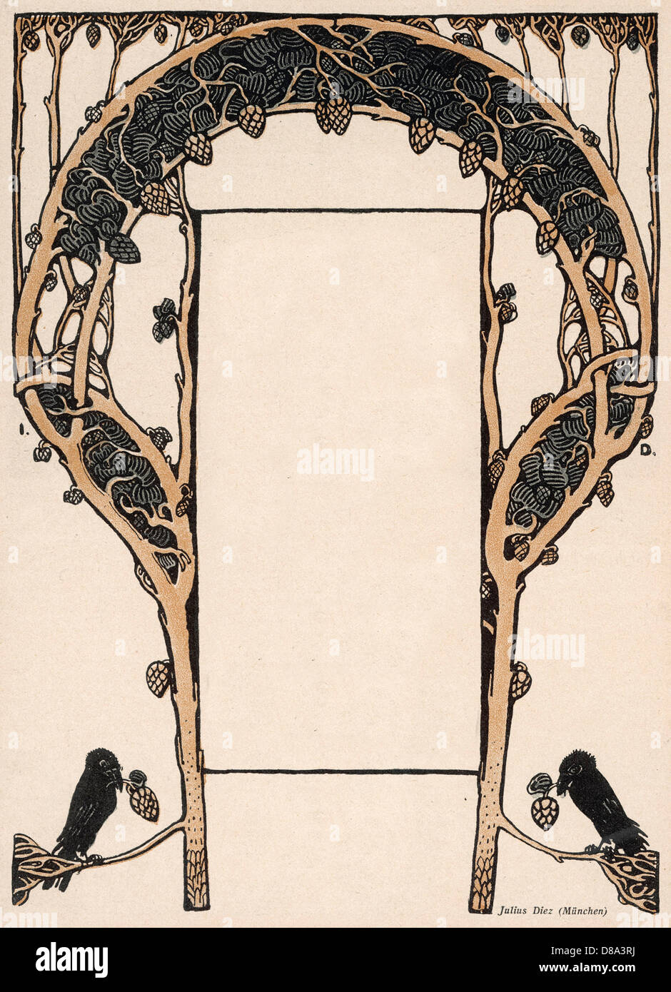 Art Nouveau Floral Foto Stock