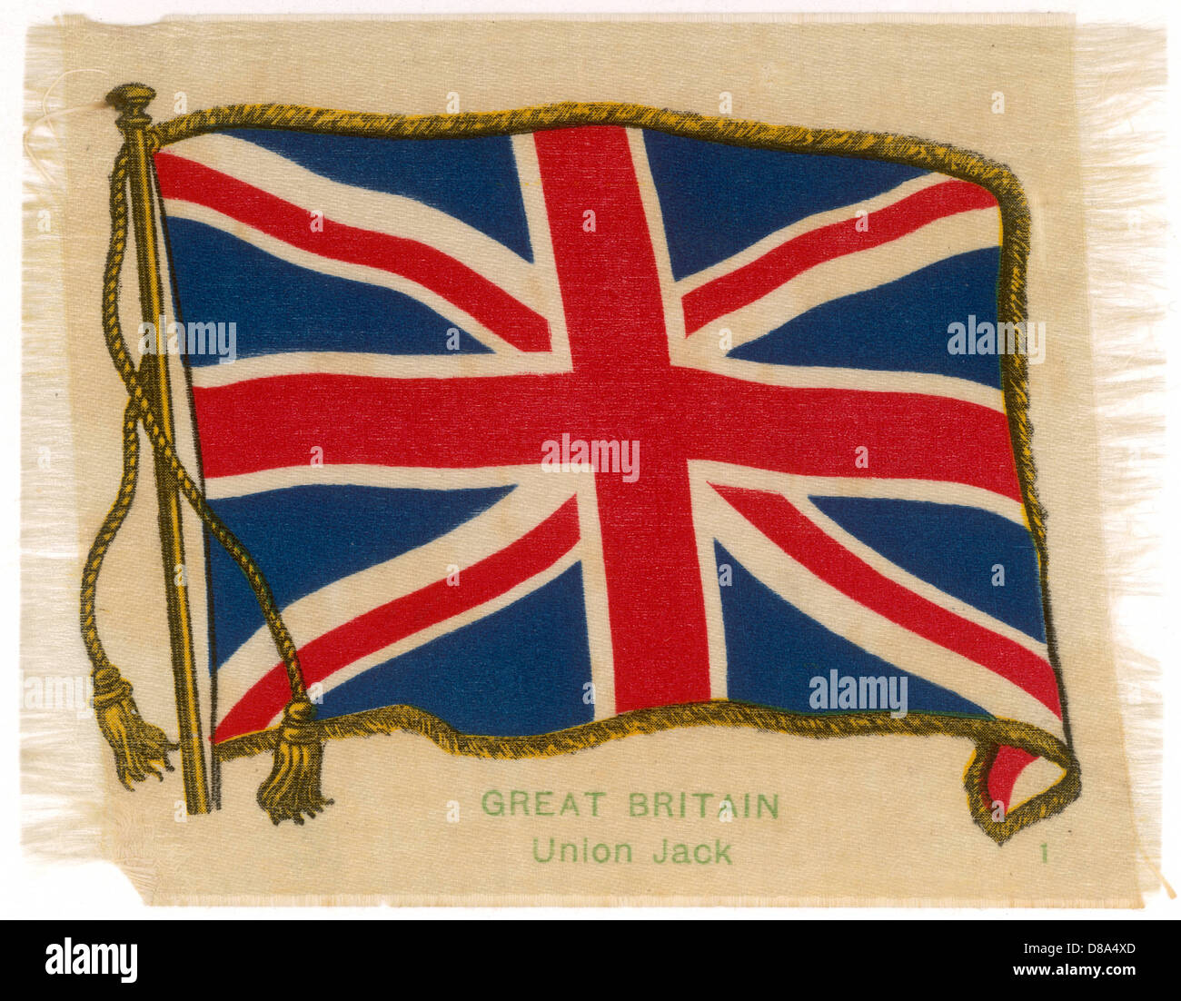 La bandiera di Union Jack sulla Seta Foto Stock