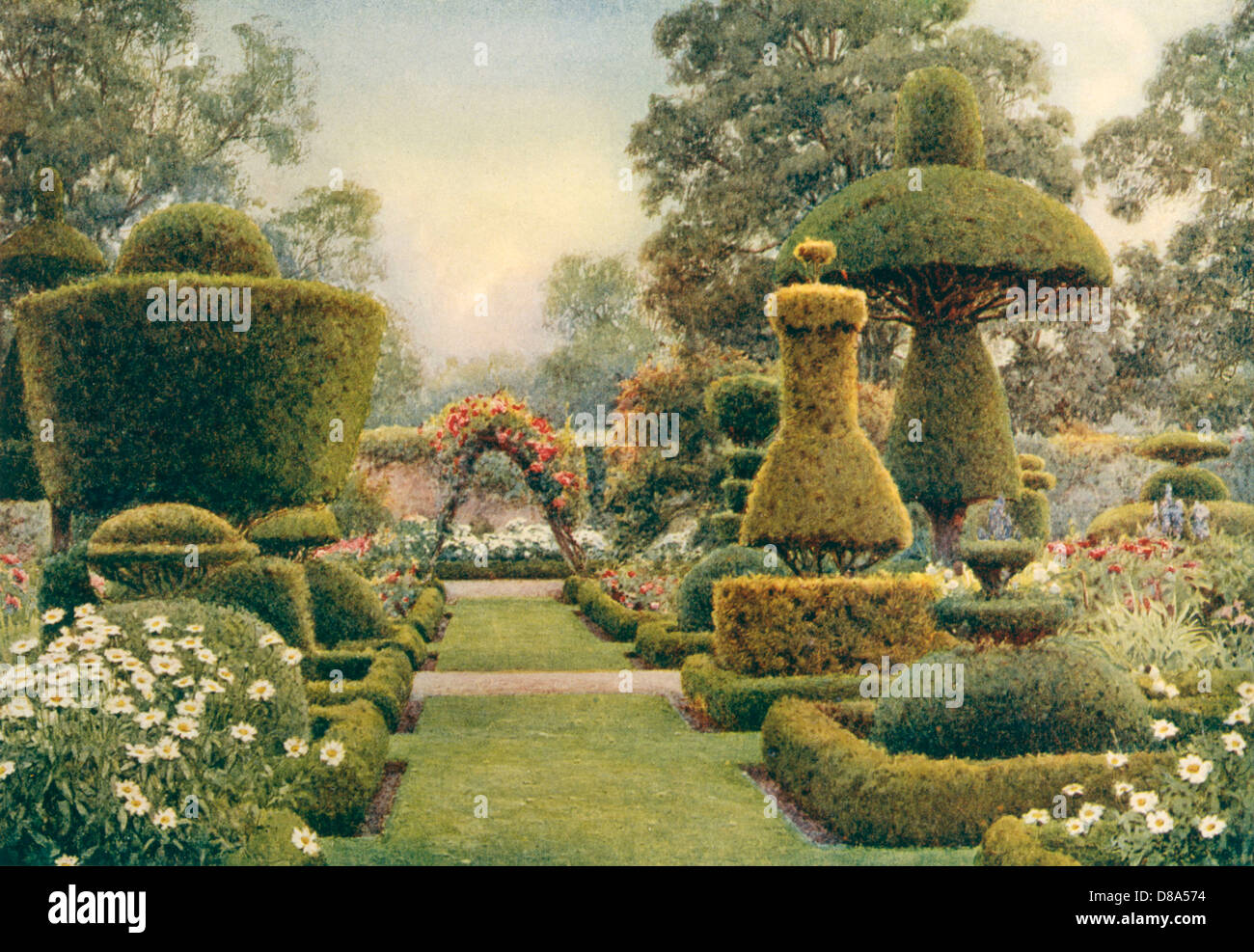 GIARDINO/LEVENS HALL 1911 Foto Stock