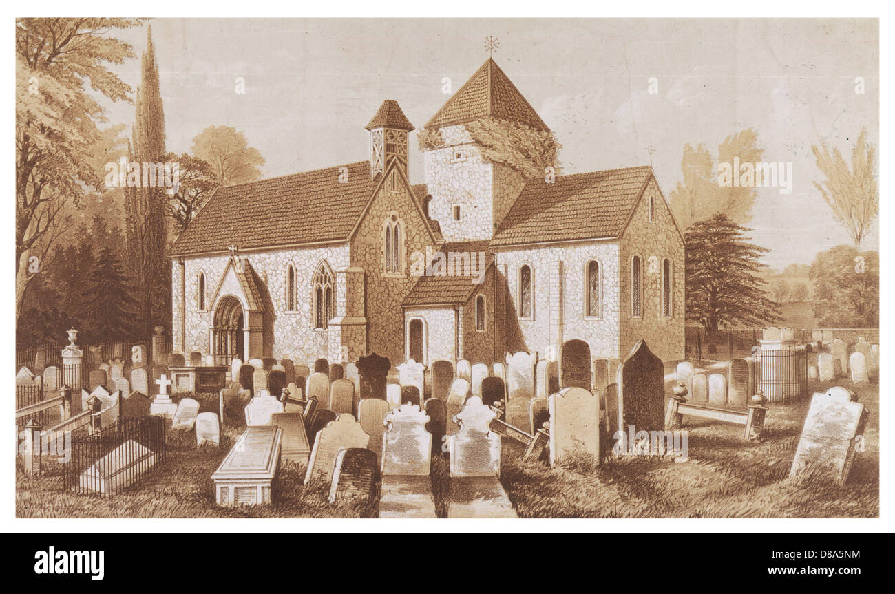 CHIESA DI CAMPAGNA UPTON 19C Foto Stock