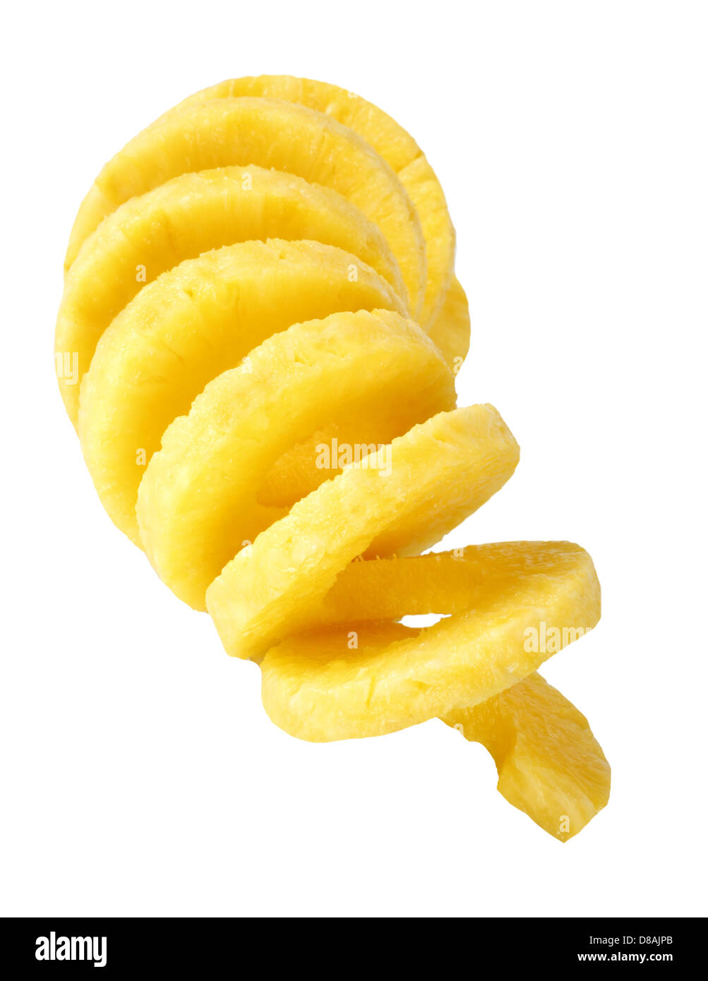 Sbucciate l'ananas con particolare arnese da cucina Foto Stock