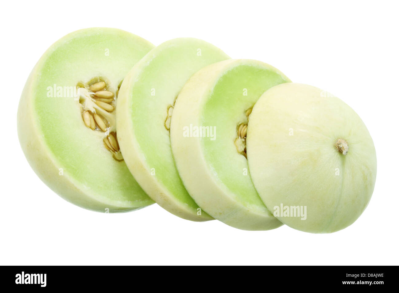 Fette di melone Honeydew Foto Stock