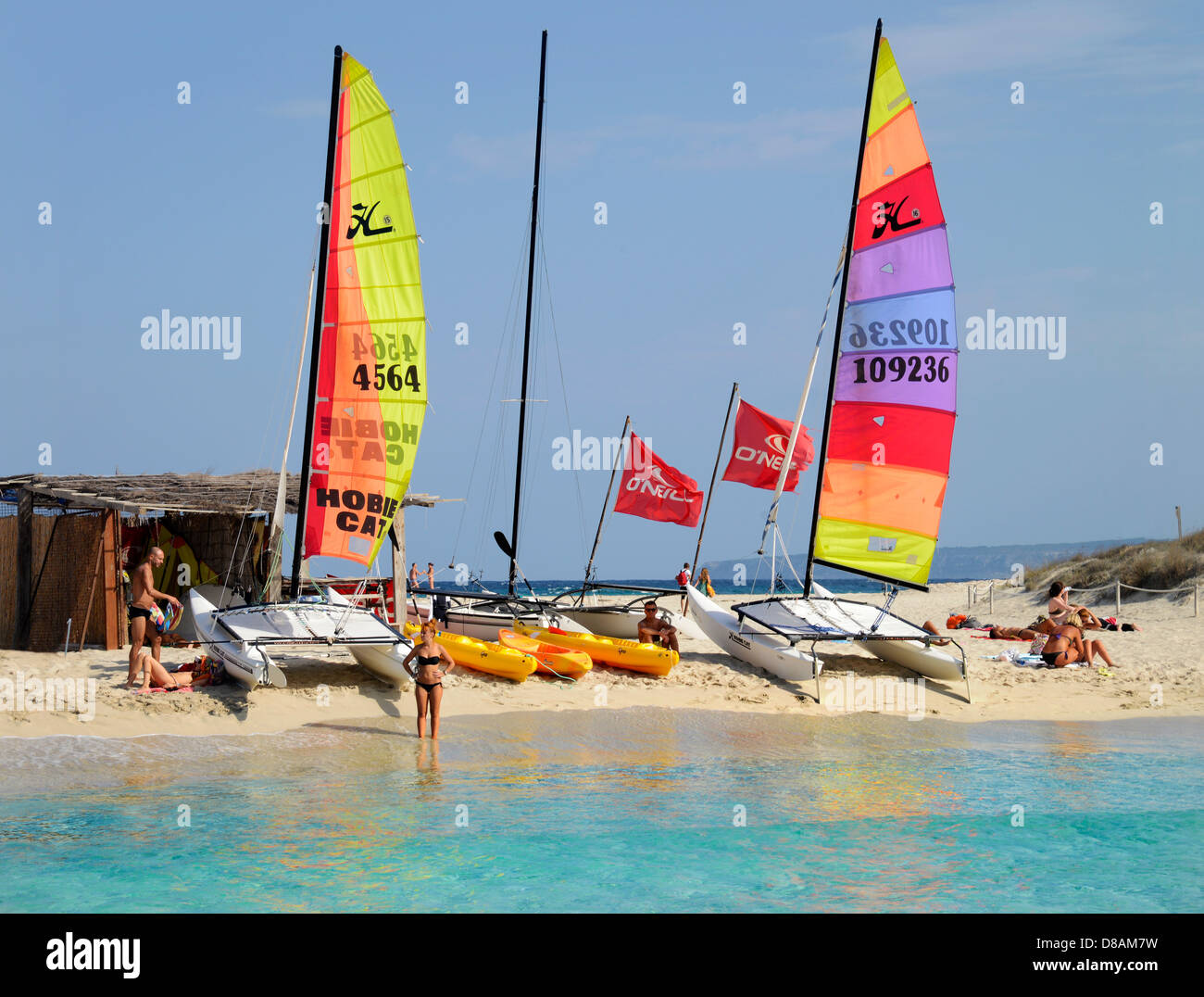 Playa de Ses Illetes, Formentera, isole Baleari, Spagna Foto Stock