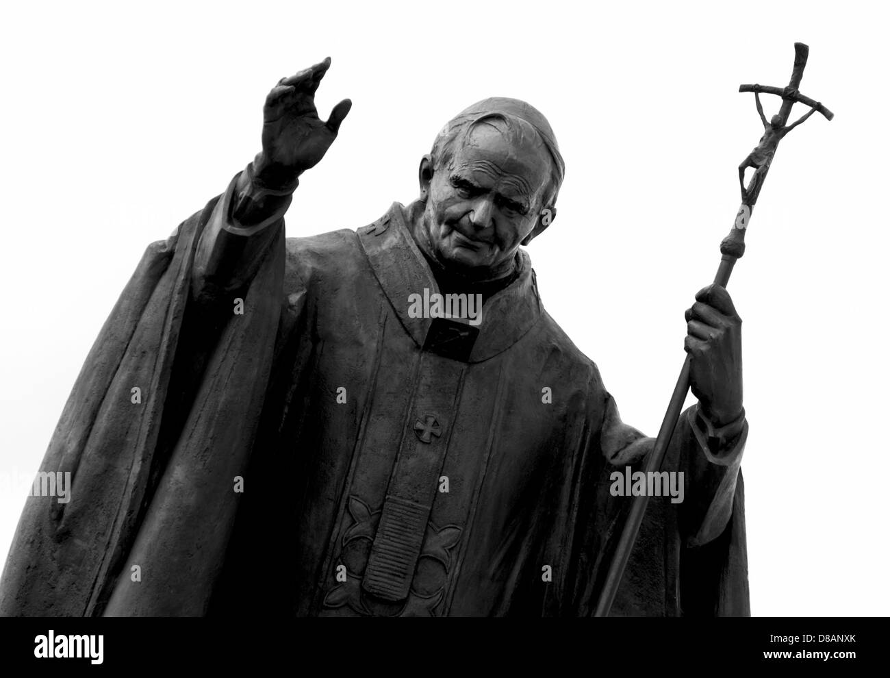 La statua di Papa Giovanni Paolo II in Nitra Slovacchia. Foto Stock