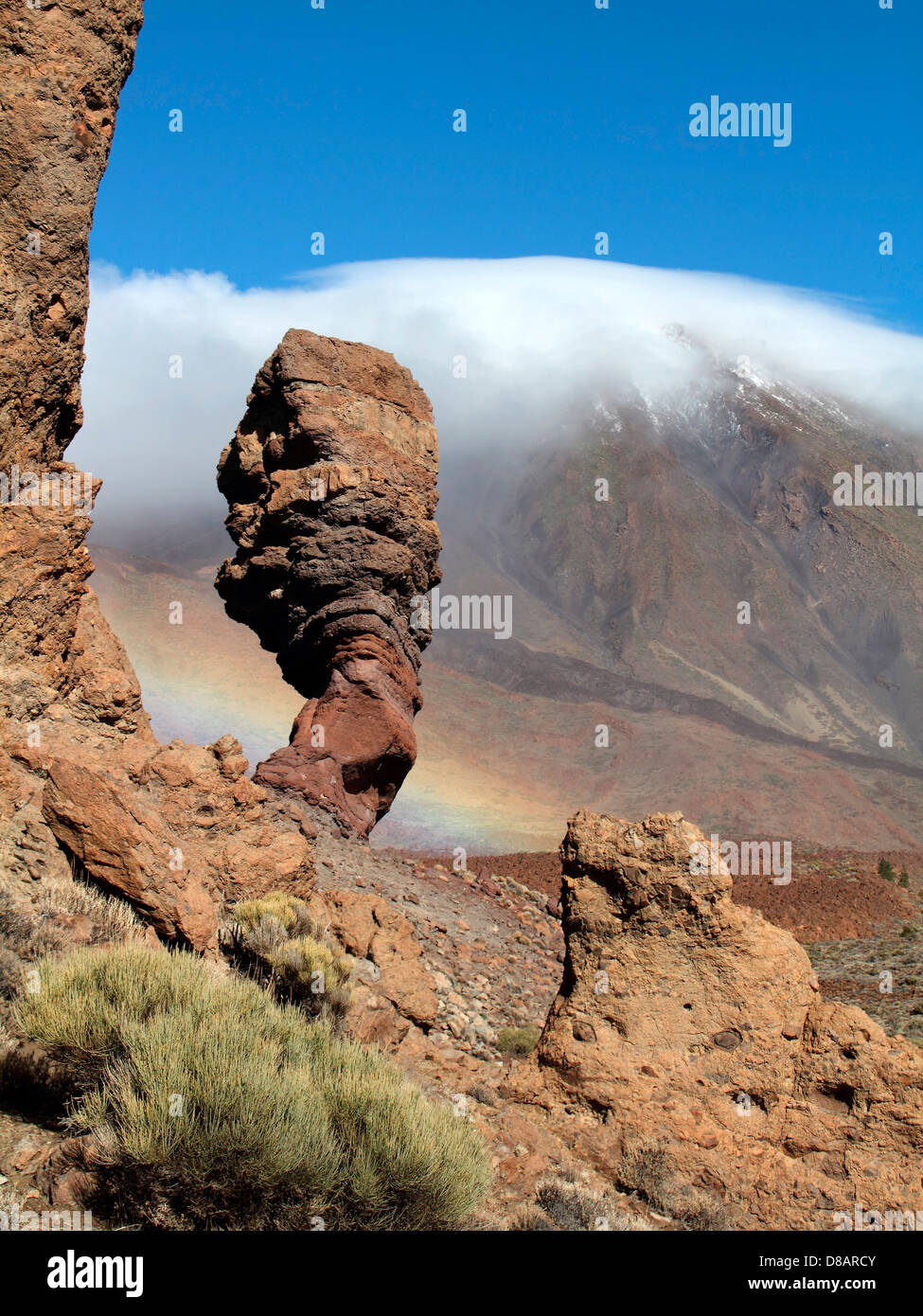 Parco Teide con arcobaleno di Tenerife, Canarie Foto Stock