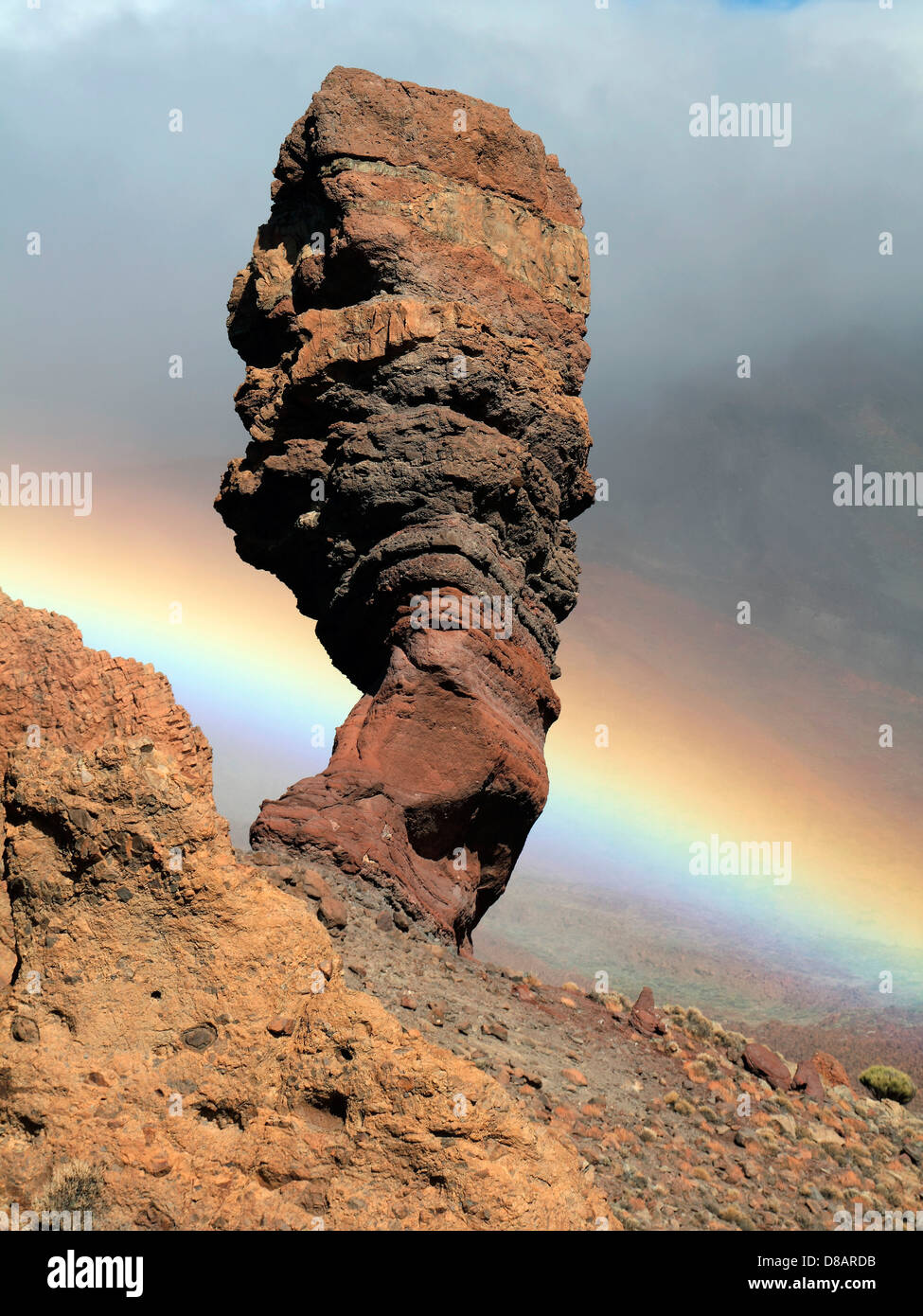 Parco Teide con arcobaleno di Tenerife, Canarie Foto Stock